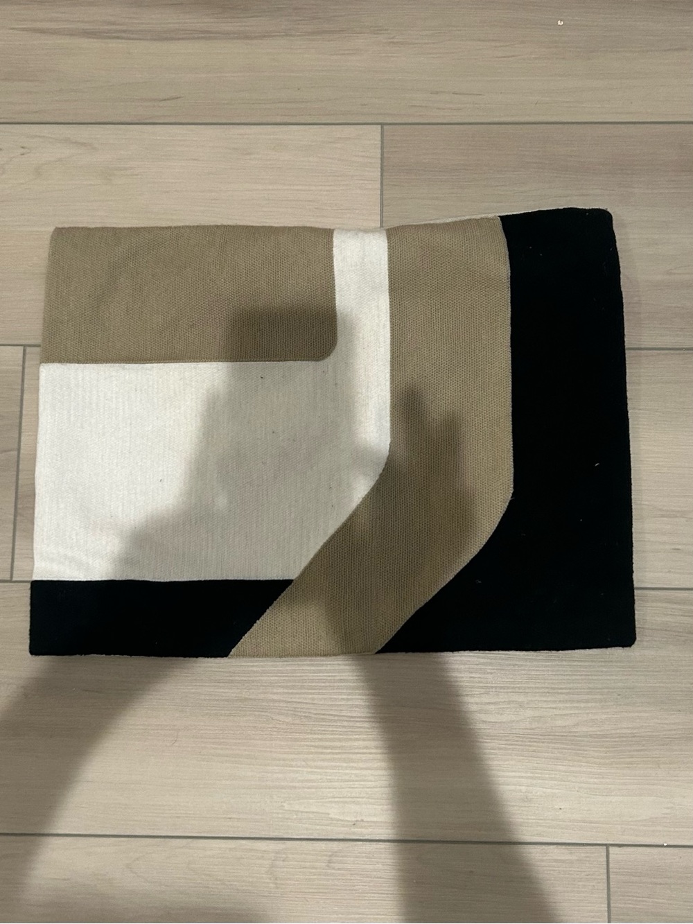 Minimalist Canvas Pillow Cover in Black, Tan & Cream for 14” x 20”pillow